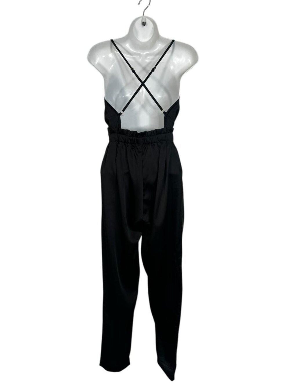 NWT Babyboo Fashions Scarlett Satin Jumpsuit Open Back Black XS - Picture 9 of 13